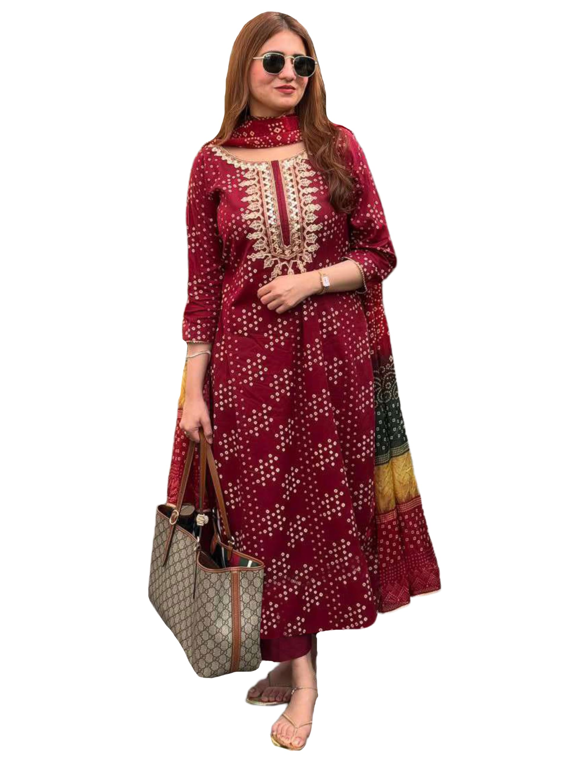| Rayon Straight Printed Kurta with Pant & Dupatta | Kurta Set for Women | Cotton Kurti Set with Dupatta | Stylish Ethnic Suit Set Kurta Set-image-37