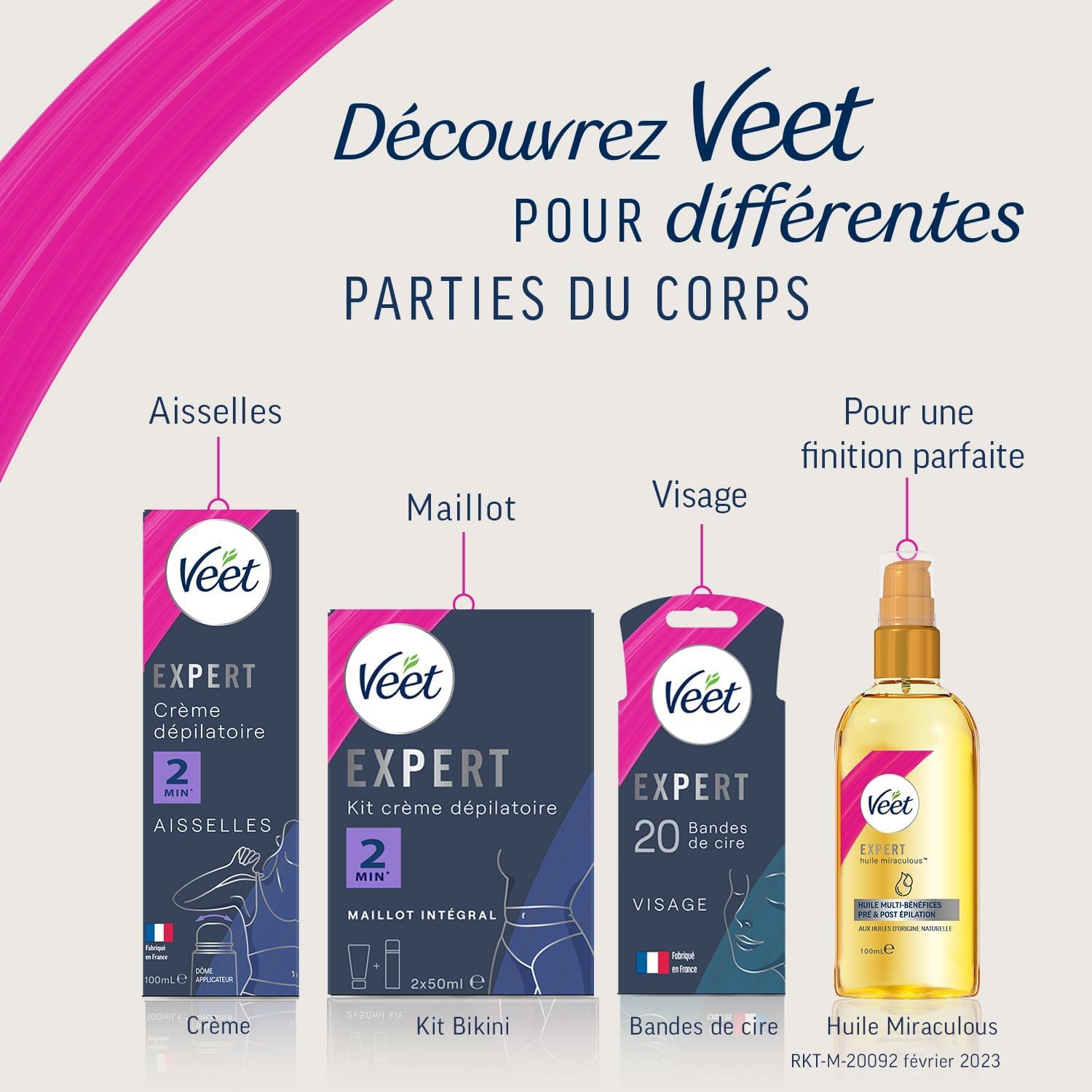 Veet Spray Epilation - Peaux sensibles - 4x150 ml