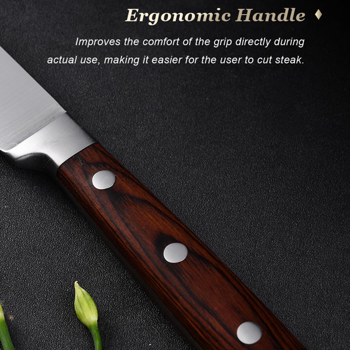 Steak Knife Set 8 Pieces,5 Inch Super Sharp High Carbon Stainless Steel Steak Knife Set,Handle Ergonomic And Full Tang Design With Gift Box