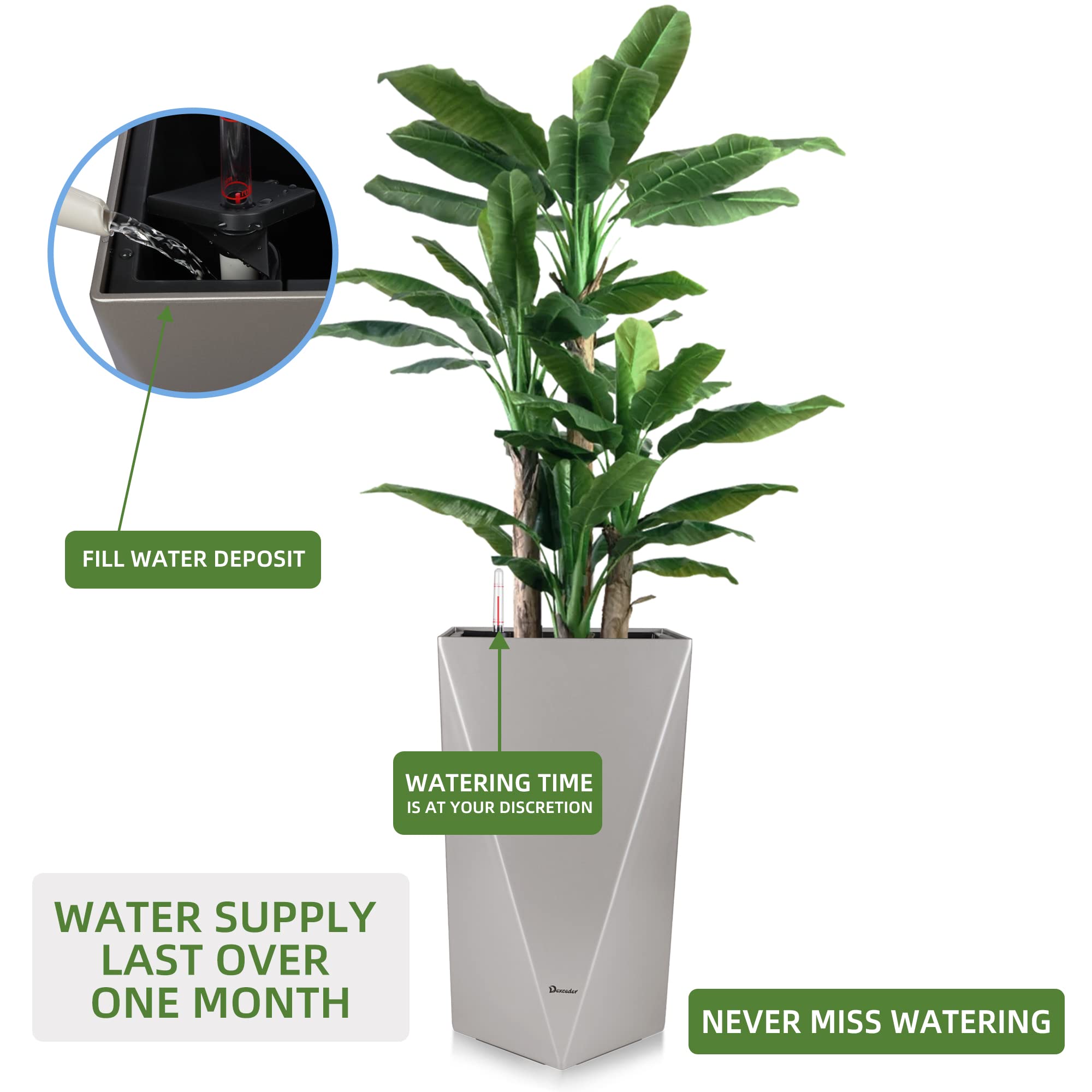 Amazon.com : Dexceder 24 Inches Tall Self Watering Planter Diamond