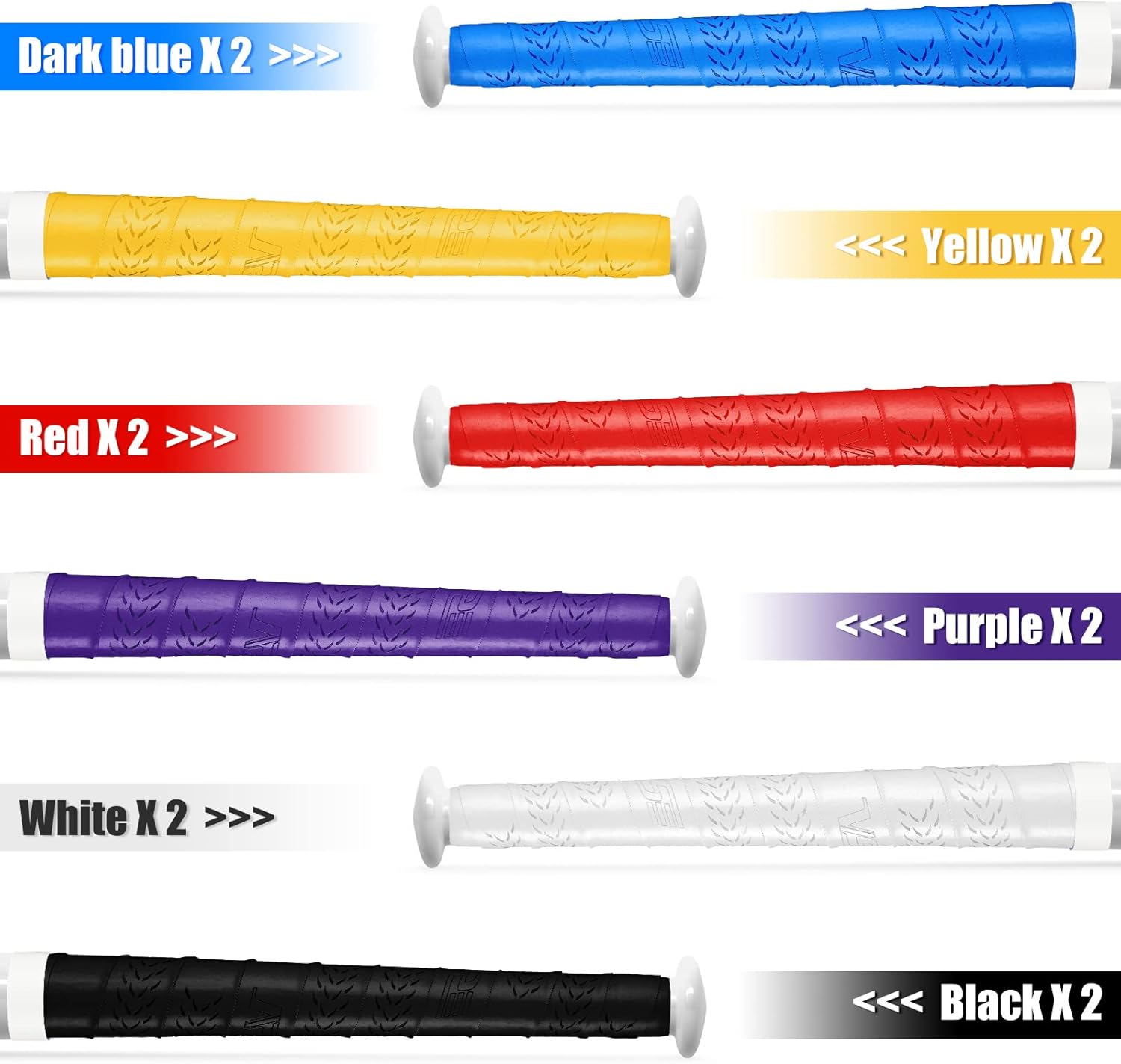 Sosation 12 Rolls Bat Grip Tape Comfortable and Soft Full Adhesive Baseball Softball Precut Batting Grip Tape Replacement for Sports