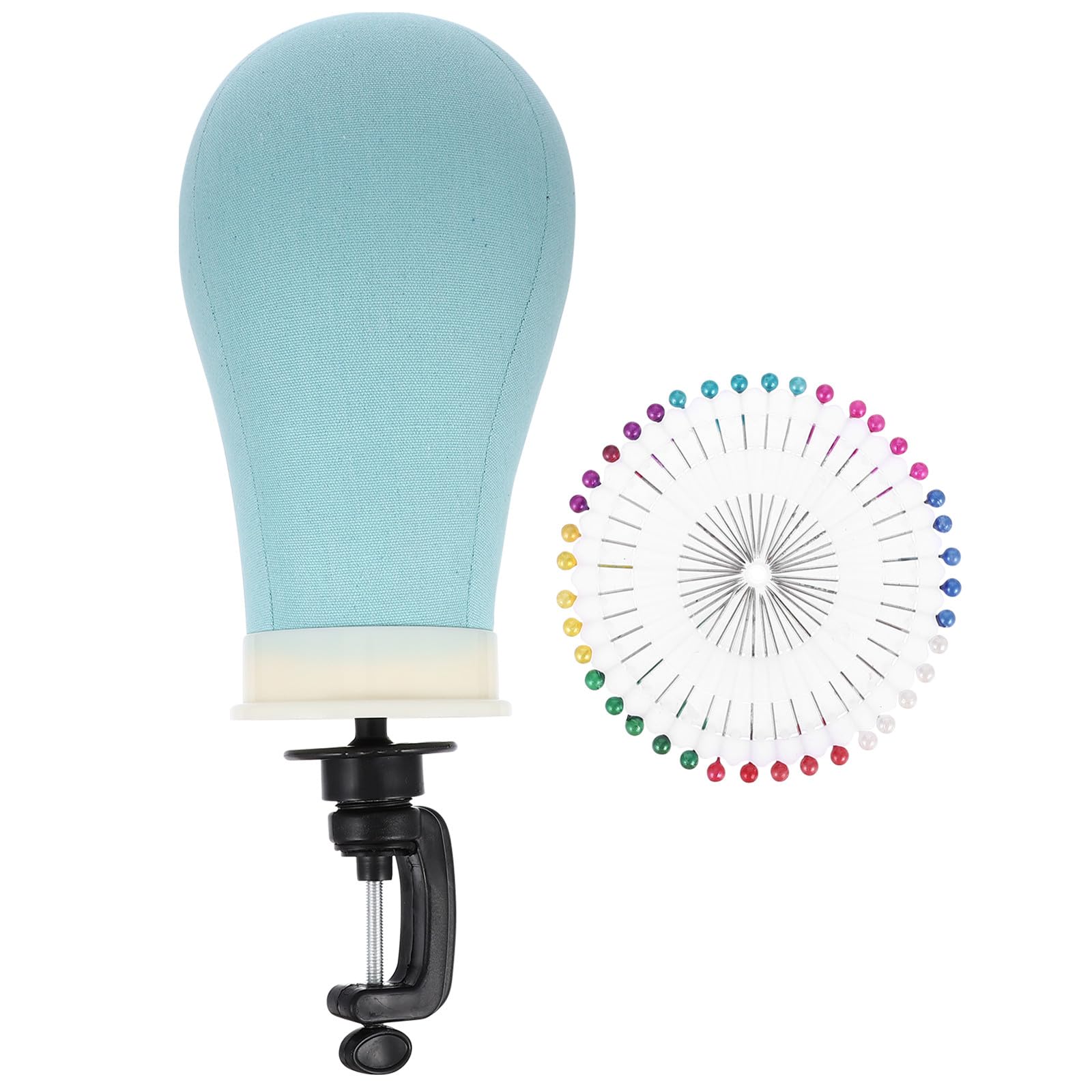 ifundom Testa per Parrucchiere Professionale Blu in Canvas e Plastico per Esposizione Parrucche e Pratica di Acconciature per Casa e Negozio