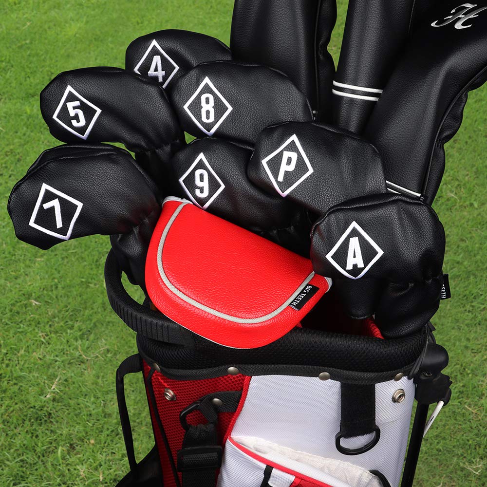 Big Teeth Copertura per Mazza da Golf a Denti Grandi, Protezione per Mazze da Golf, Adatta per Putter Odessey Backstryke Center, Rosso.