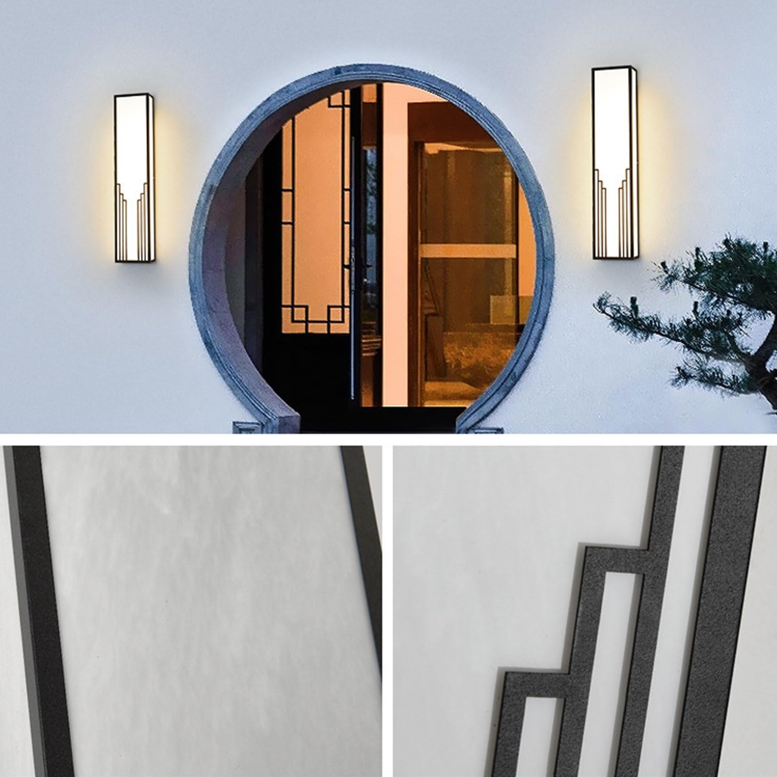 XANAYXWJ Lampade da Parete per Esterni Lampada Lunga Impermeabile Lampada da corridoio in Acciaio Inossidabile Nuovo apparecchio di Illuminazione Montato su Arte Creativa in Stile Cinese per Applique