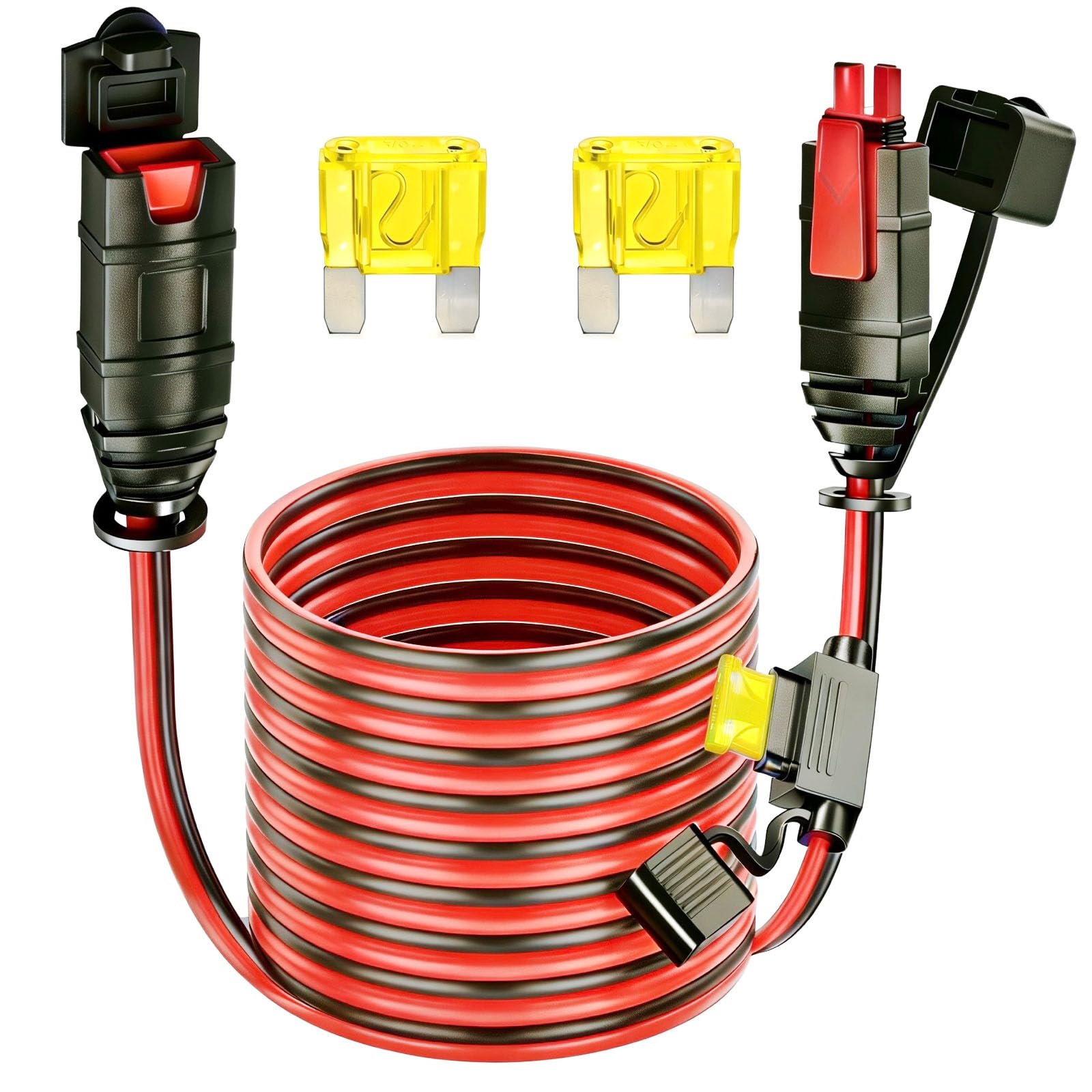 Battery Charger Extension Cable Compatible with NOCO GC004 X-Connect Genius Smart Battery 40in, 3 * 20A Fuse, Waterproof Plug