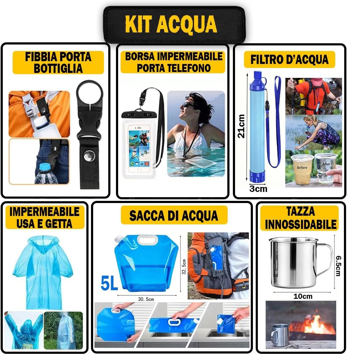 Kit di Sopravvivenza Avanzato - Zaino di Emergenza con Accessori Outdoor (Z3Advanced)
