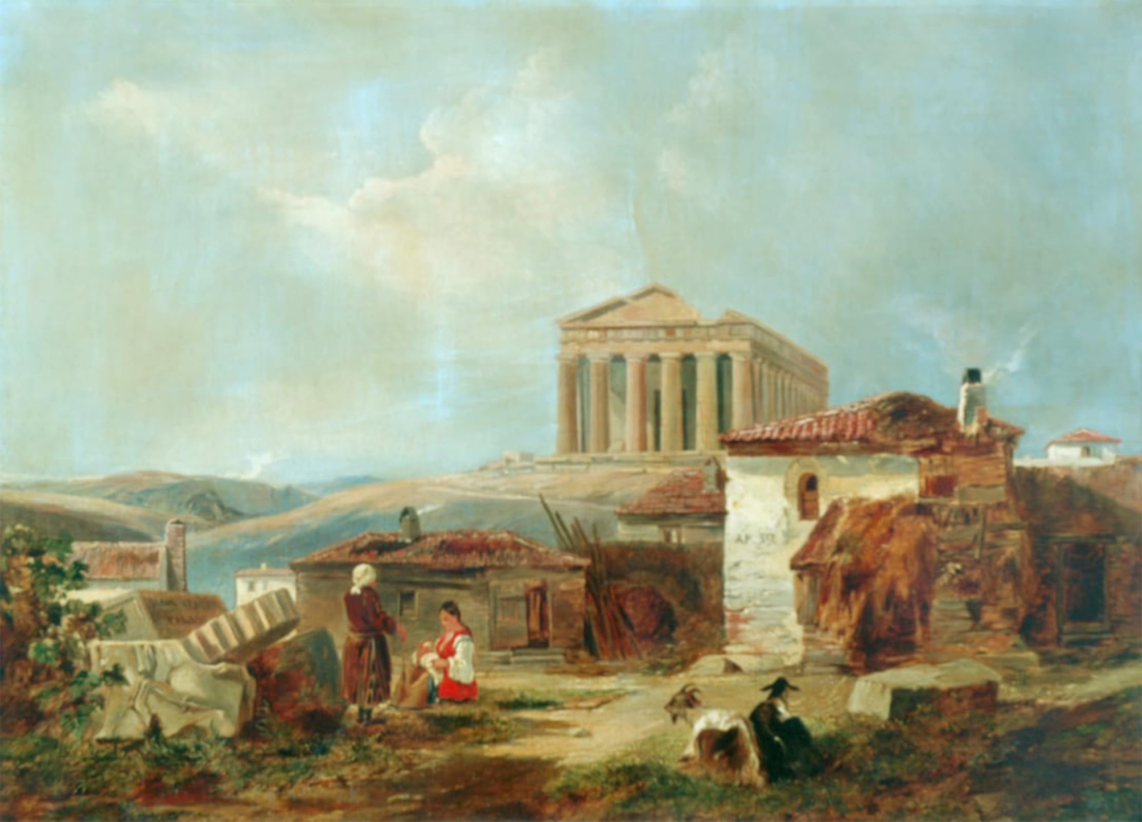 Artxlxxbn No Frame Famous Art Print Poster Vintage Wall Art Athens With The Acropolis By William Muller Canvas Art Poster For Home Decor 60X90cm