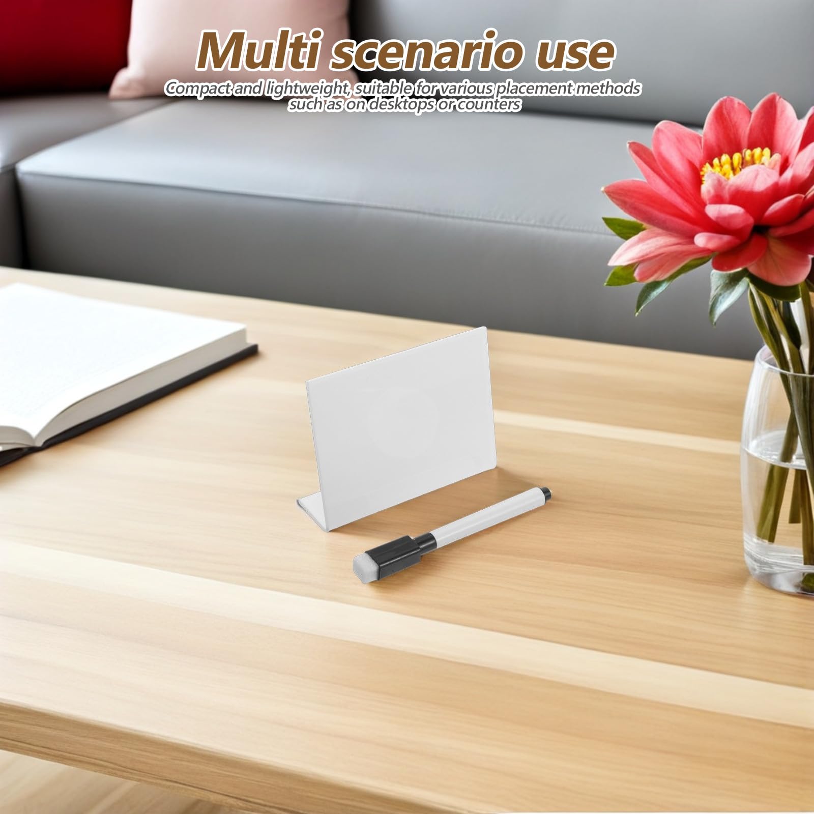 12 letreros acrílicos de mesa reservada - Mini pizarra de mensajes de reserva - Soportes para letreros de mesa en blanco con marcador borrable para recepción de boda.