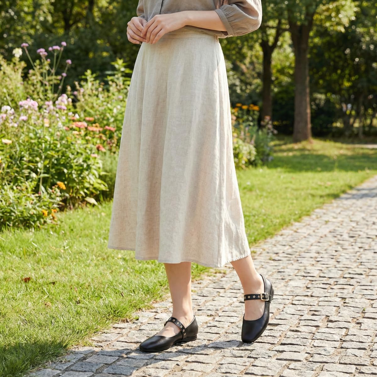 Mary Jane Shoes Women Ballet Flats with Strap Buckle Closed Toe MaryJanes Shoes Ballerina Flats for Women Dressy Comfortable - Image 8