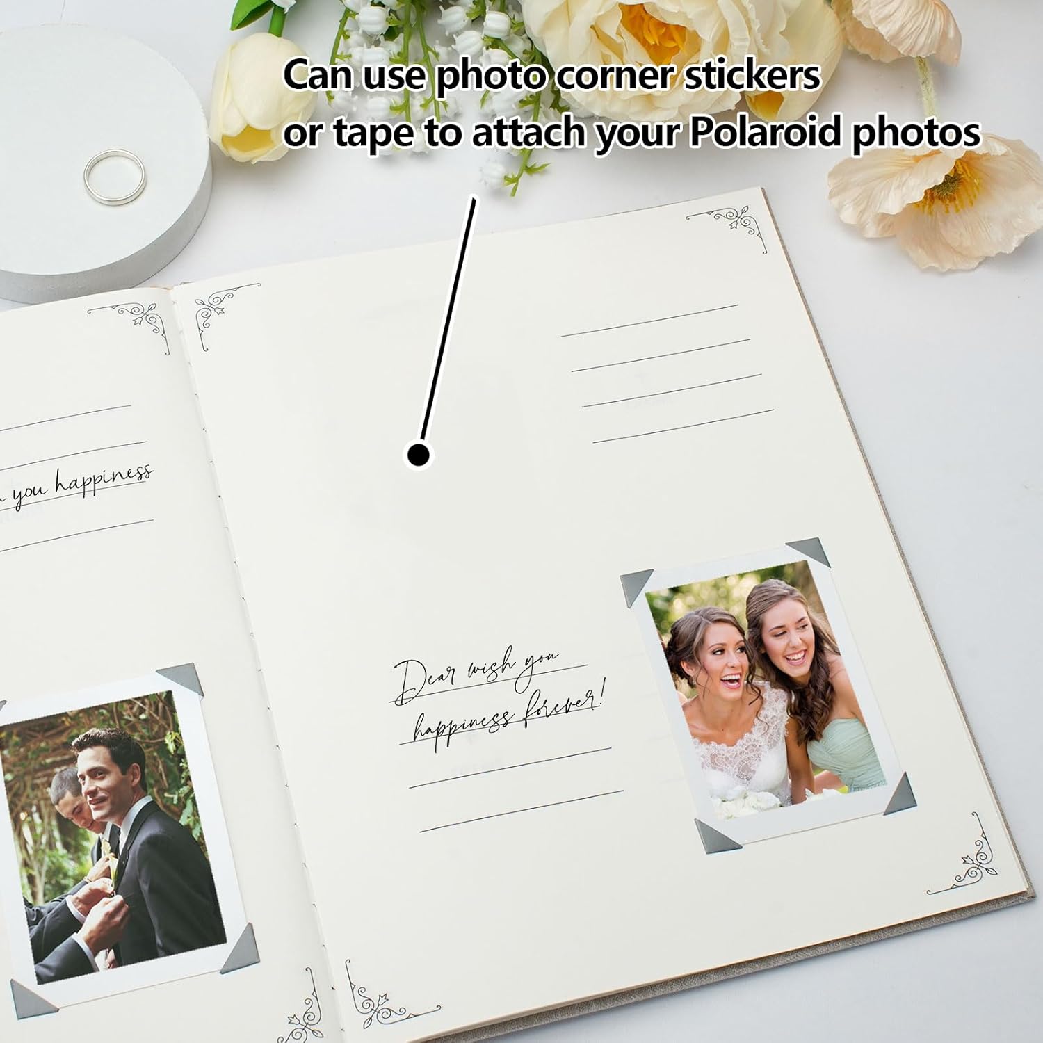 Vienrose Polaroid Guest Book 10x8 Inch Hardcover 120 Pages Simple Style