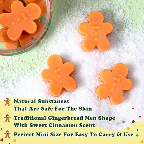 Miniatura 5 de Distaratie Jabones de Navidad de hombre de jengibre, mini jabón, regalos de Navidad, barra de jabón hecha a mano a granel, juego de regalo para
