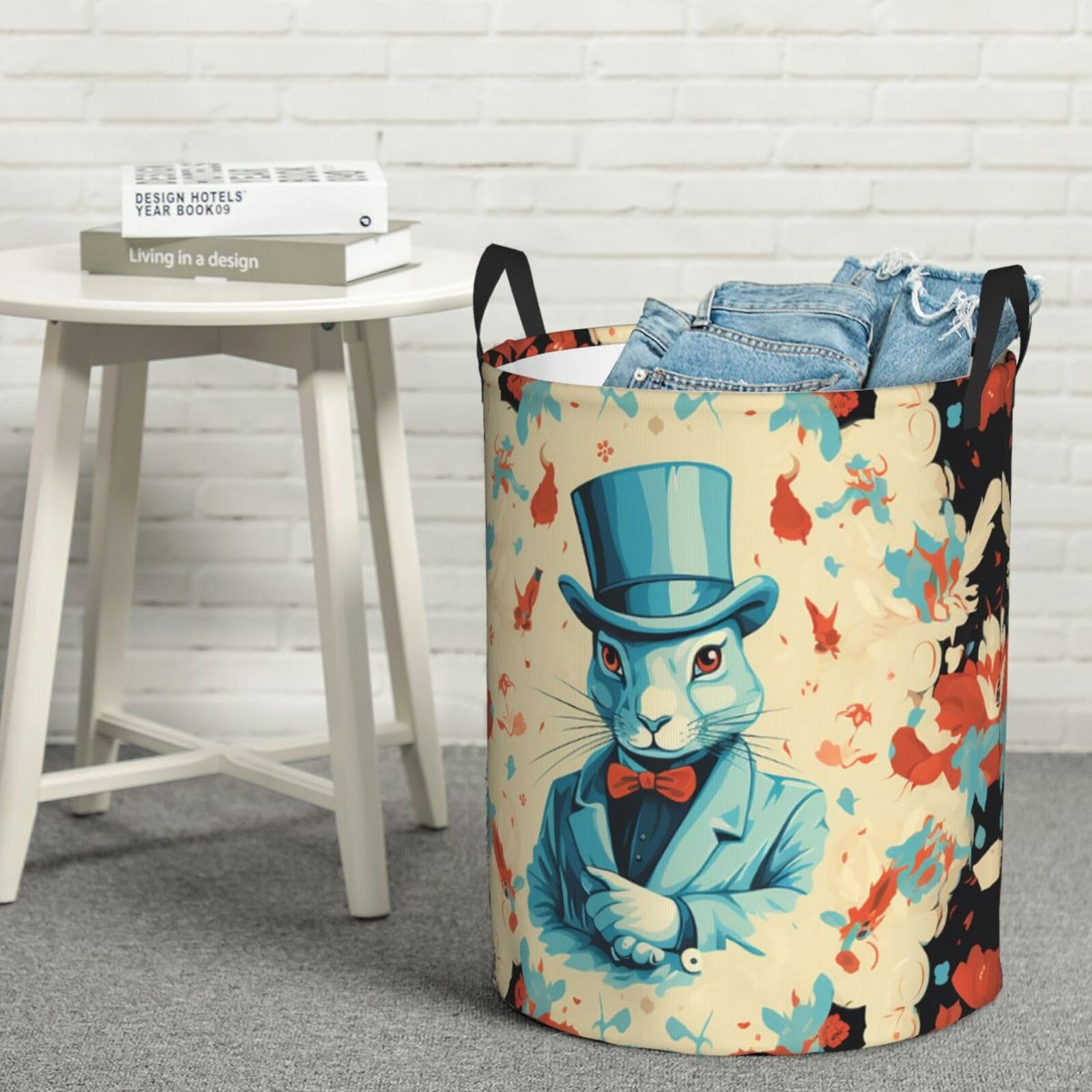 Panier à linge autonome lapin magicien taille M pliable et imperméable