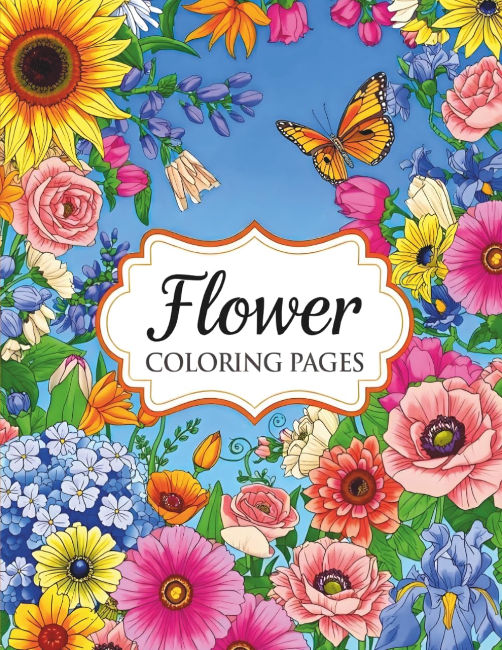 Flower Coloring Book for Adults and Teens: Beautiful Botanical Flowers to Color and Relax