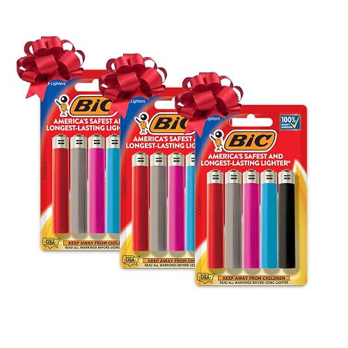 BIC Maxi Pocket Lighters, Reliable Candle Lighters for Holiday Festivities, Assorted Colors, 15-Pack (Colors May Vary)