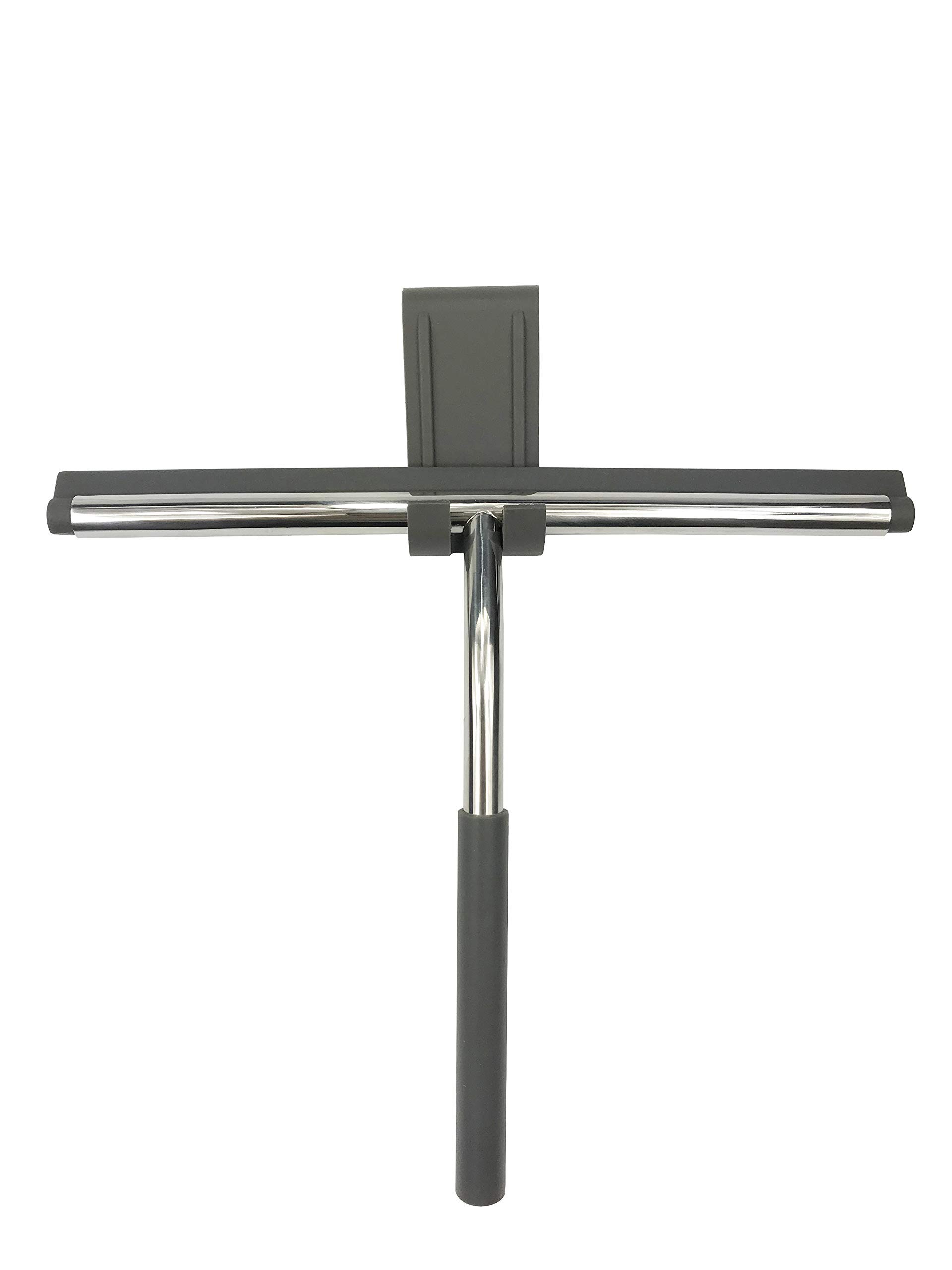 CHUOZI Shower Squeegee,Stainless Steel Glass Wiper Silicon Blade,Bathroom Mirror Cleaner with Hanging Hook