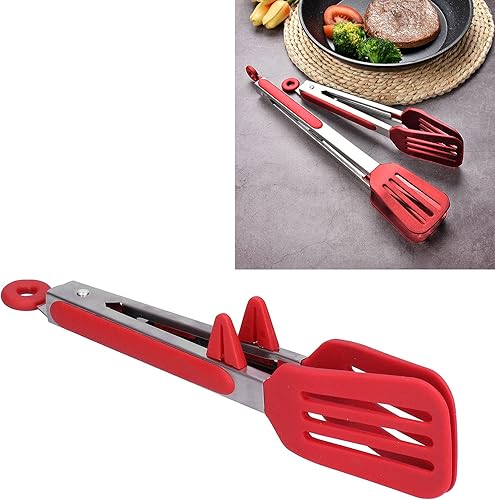 Miniatura 7 de Pinzas de cocina, pinzas de silicona de acero inoxidable para servir de alimentos, espátula de alimentos, pinzas para carne, barbacoa, herramienta