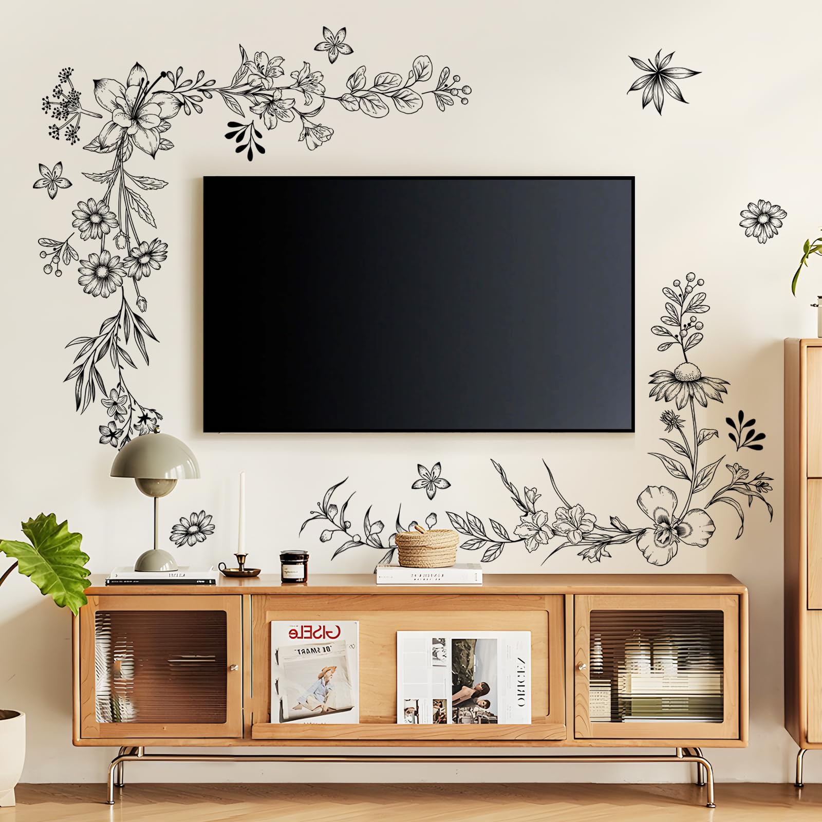 Tanlaby Sketch Wildflower Wall Stickers - Image 2