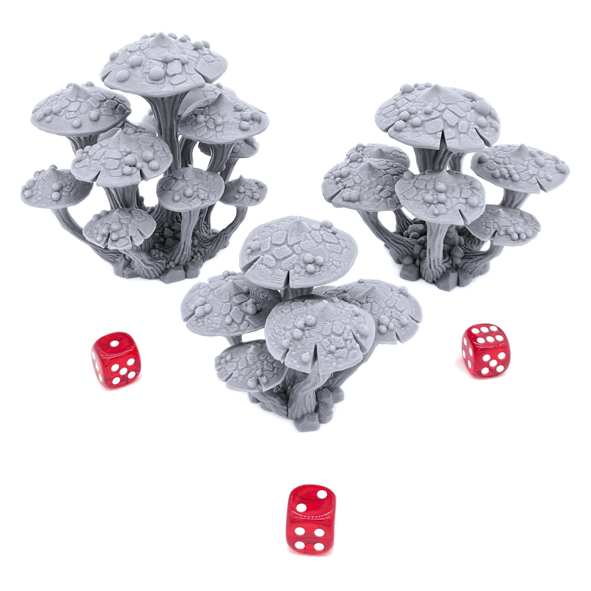 Printable Scenery Lot de 28 mm de champignons magiques imprimés en 3D pour jeux de rôle sur table et terrain de guerre