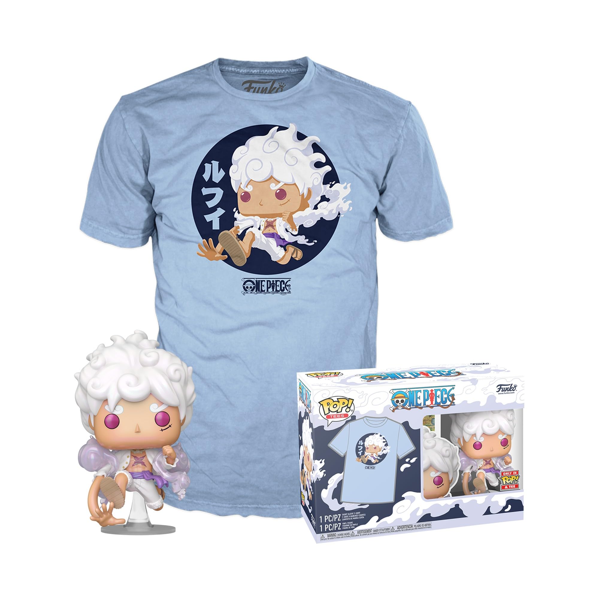 Loungefly Pop! & TEE: OP - Luffy Fifth Gear - M - One Piece - T-Shirt, Maglietta Vestiti a Maniche Corte con Figura in Vinile da Collezione - Idea Regalo Giocattoli per gli Adulti Uomini e Donne