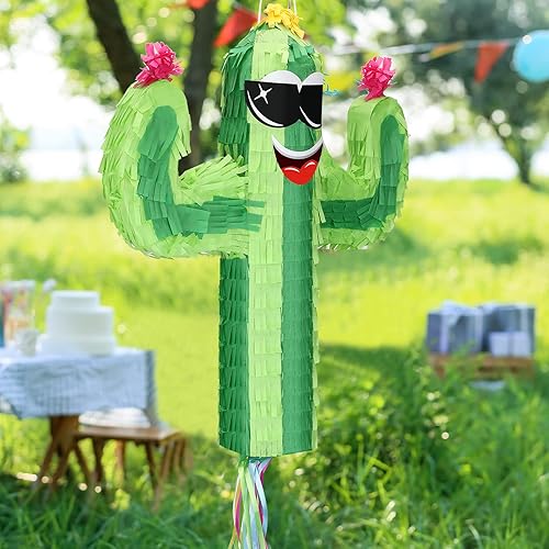 Vista 5 de Piñata de cactus Cinco de Mayo para fiestas de cumpleaños de niños, pequeños cactus mexicanos, piñata, fiestas, fiestas, recuerdos de fiesta