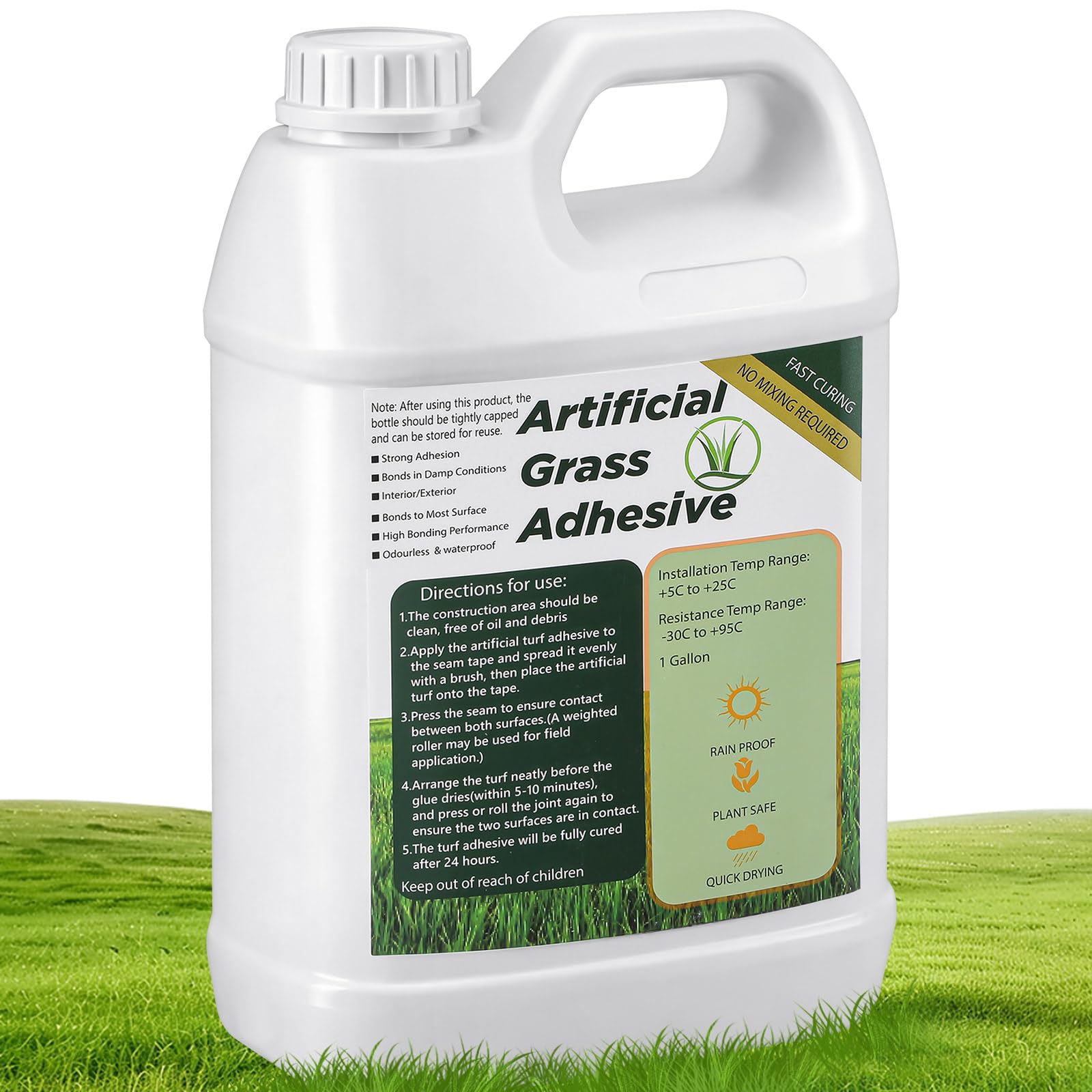 Photo 1 of Threlaco 1 Gallon Turf Glue for Artificial Grass Artificial Turf Glue Tape Grass Paint Concentrate Carpet Green Adhesive for Synthetic Surfaces