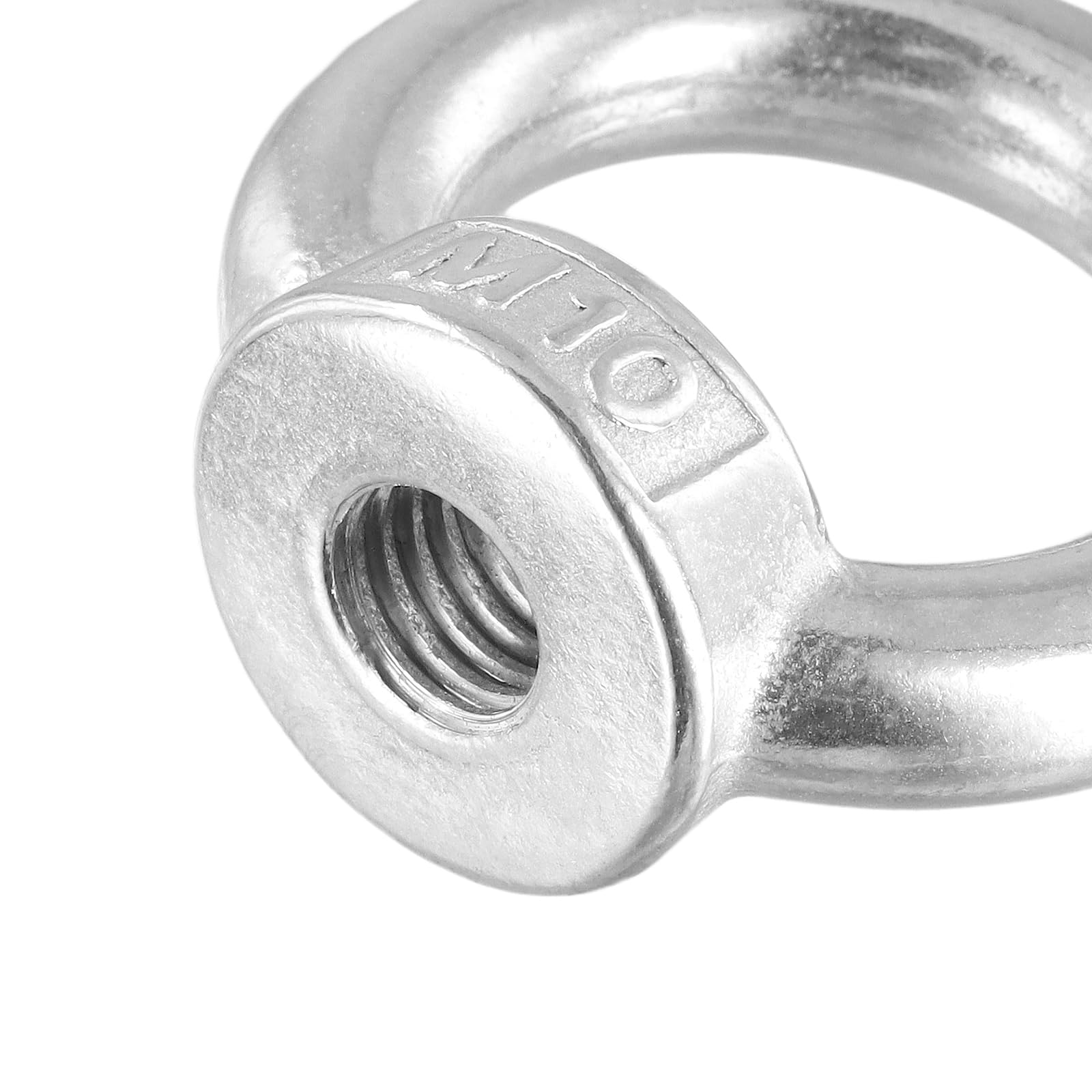 FUNSUEI 16 Tuercas Anulares M10, Tuercas de Ojo de Acero Inoxidable, Tornillos Anulares, para Atornillar, Colgar y Accesorios de Elevación