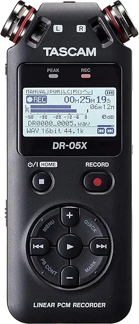 Tascam DR-05X Stereo Handheld Digital Audio Recorder & USB Interface for Pro Field, Music, Dictation