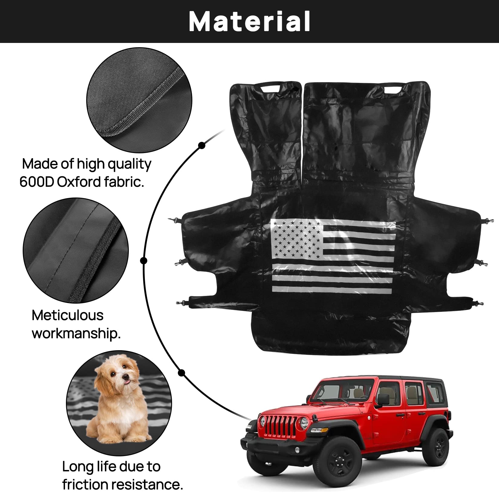 Coprisedile Per Bagagliaio Jeep Wrangler JK E JL - Protezione Per Animali E Bagagli - Foto 10