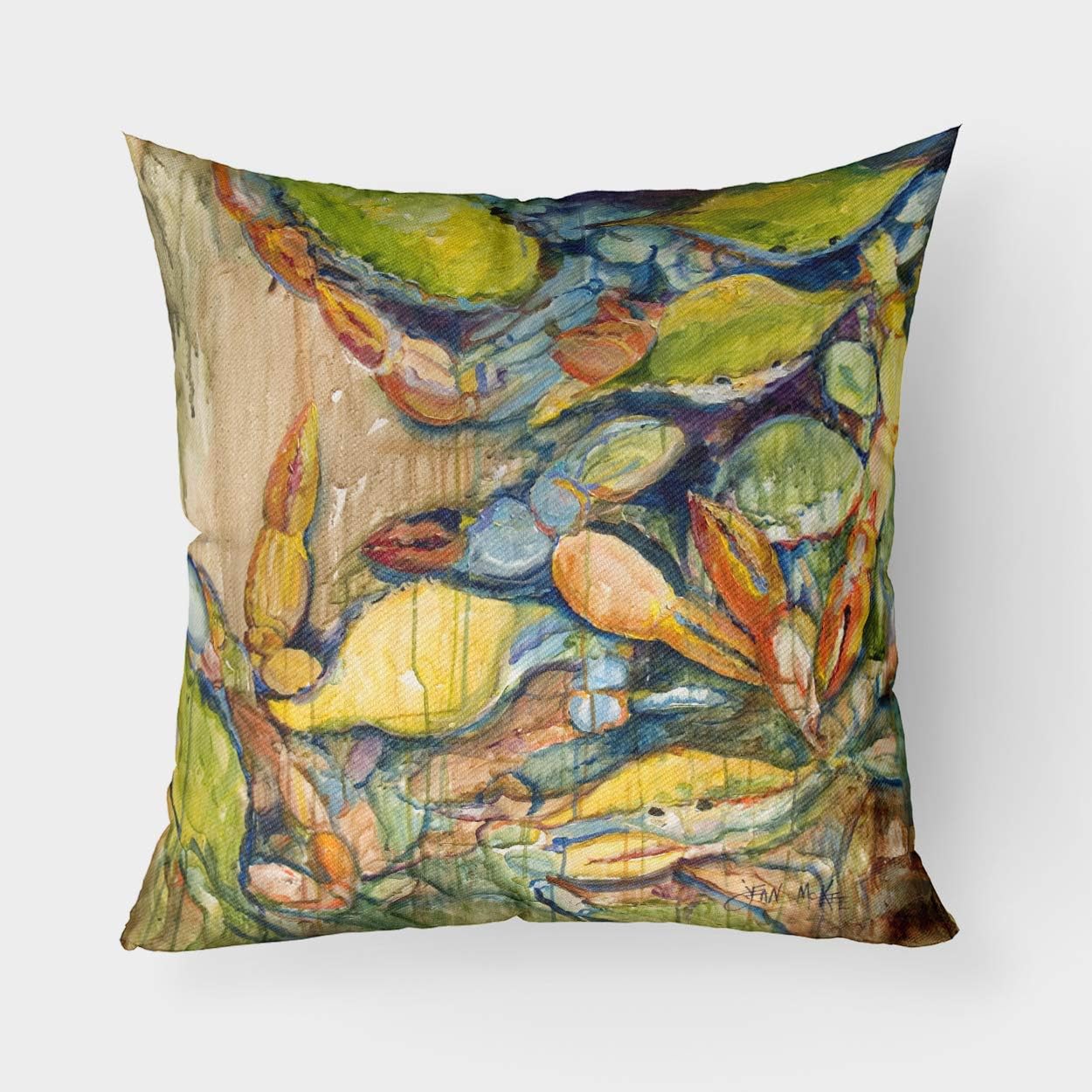 Caroline's Treasures JMK1248PW1818 Jubilee Crabs Fabric Decorative Pillow Machine Washable, Indoor Outdoor Decorative Pillow for Couch, Bed or Patio, 18Hx18W
