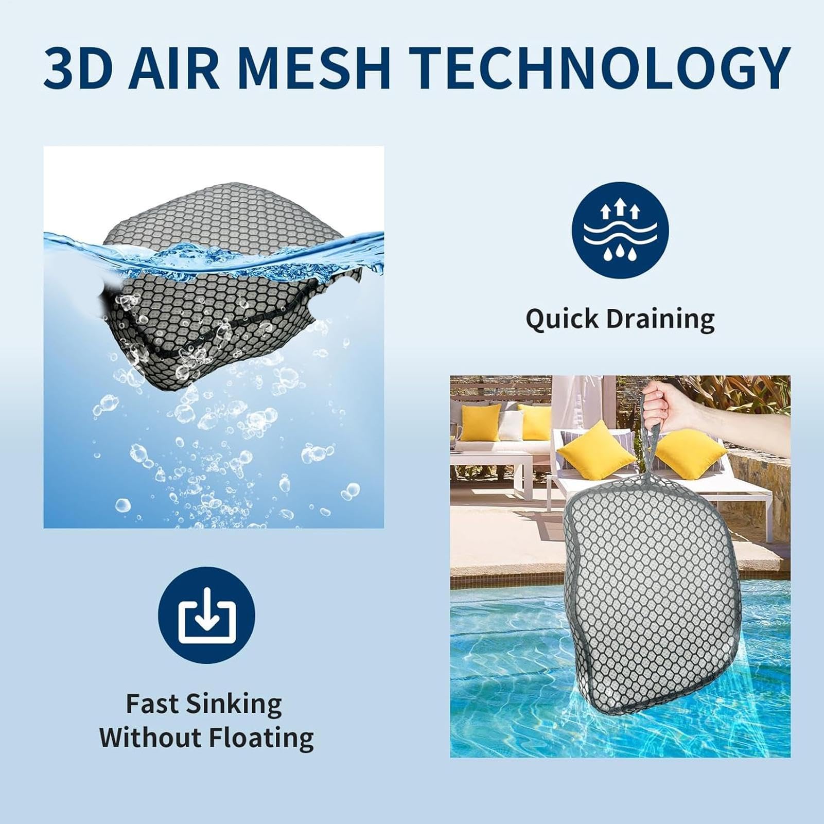 Seduta Per Vasca Idromassaggio Maglia Aria 3D Antiscivolo | Sedile Rialzato per Vasca Idromassaggio per Adulti Per Piscina Interni Ed Esterni Campeggio Relax In Giardino Camper Anziani