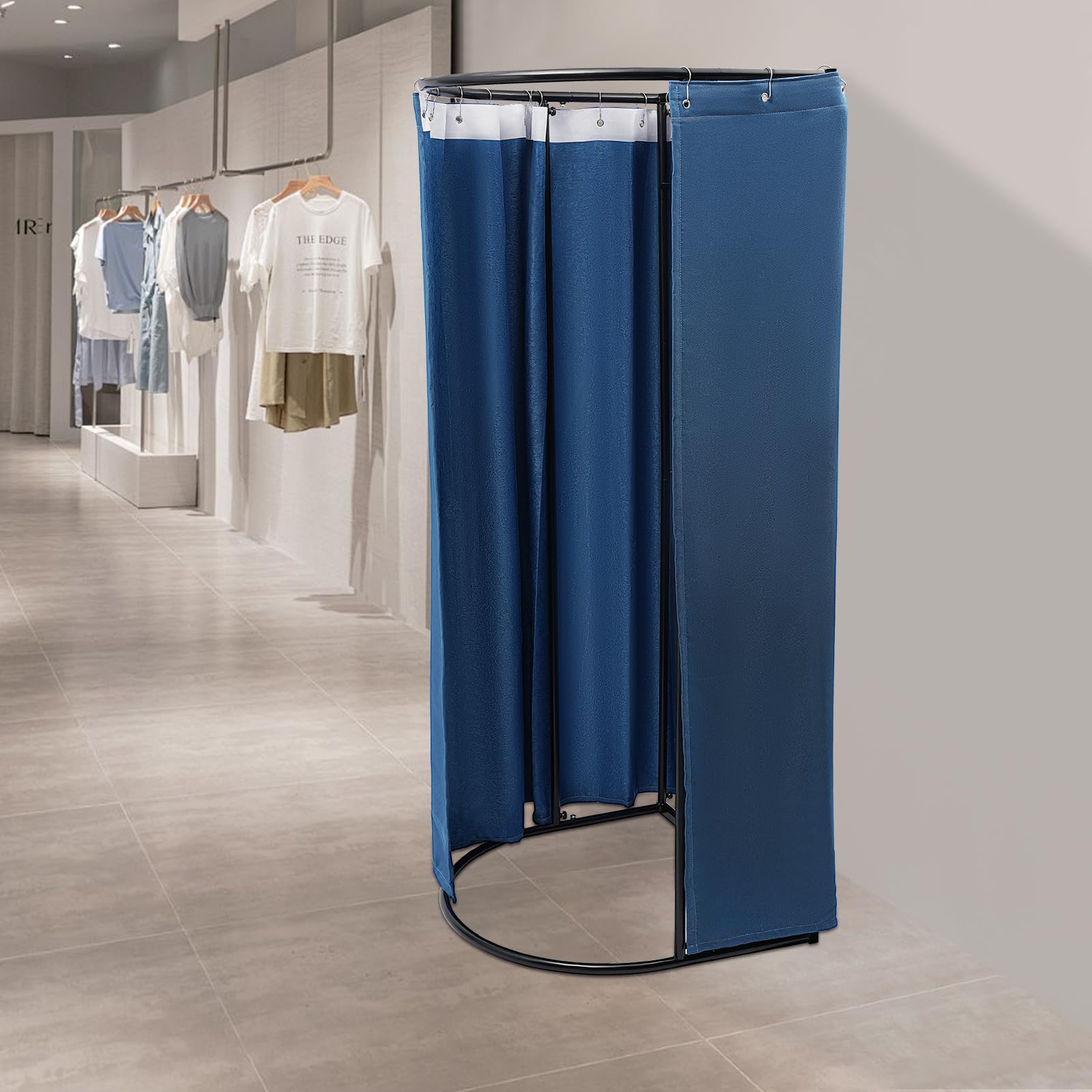 kunghei Mall/Clothing Store Fitting Room Changing Room with Shading Curtain and Hook, Portable Mobile Temporary Dressing Room, Privacy Protection Workstation Partition Retail Display Racks