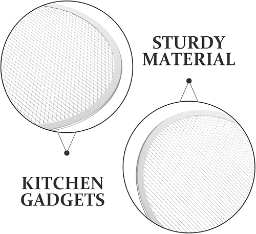 Miniatura 5 de KALLORY Pantalla para hornear pizza, pantalla redonda para hornear con agujeros, bandejas para hornear pizza para horno (16 pulgadas)