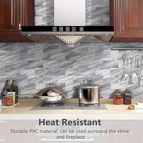 Miniatura 2 de STICKGOO 100 piezas de azulejos de pared de PVC para despegar y pegar, azulejos de pared de PVC de 3 x 6 pulgadas, para pegar en el protector contra