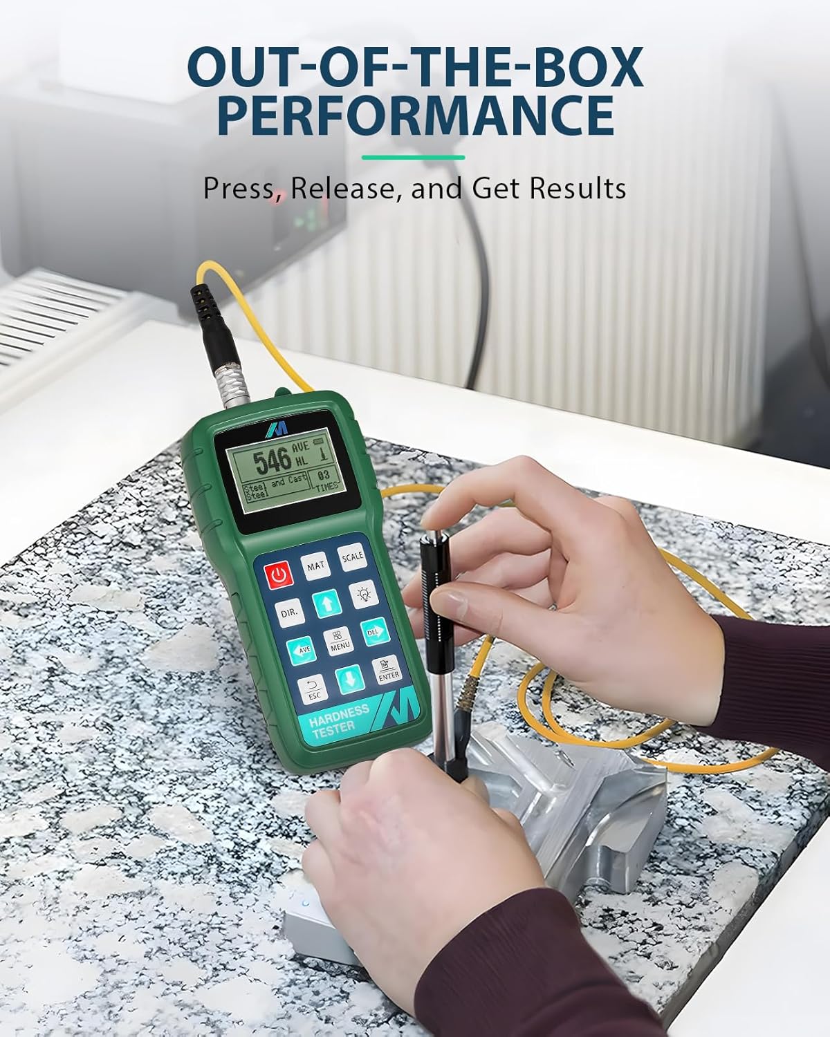Metal Hardness Tester Kit, Digital Leeb Testing with Standard Hardness Block for Calibration, Multi-Scale Support & Free Software