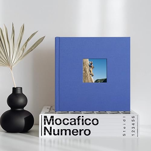 Miniatura 8 de Álbum de fotos de 4 x 6 pulgadas con capacidad para 60 fotos con bolsillos verticales deslizantes, libro de fotos, cubierta de lino, álbumes de