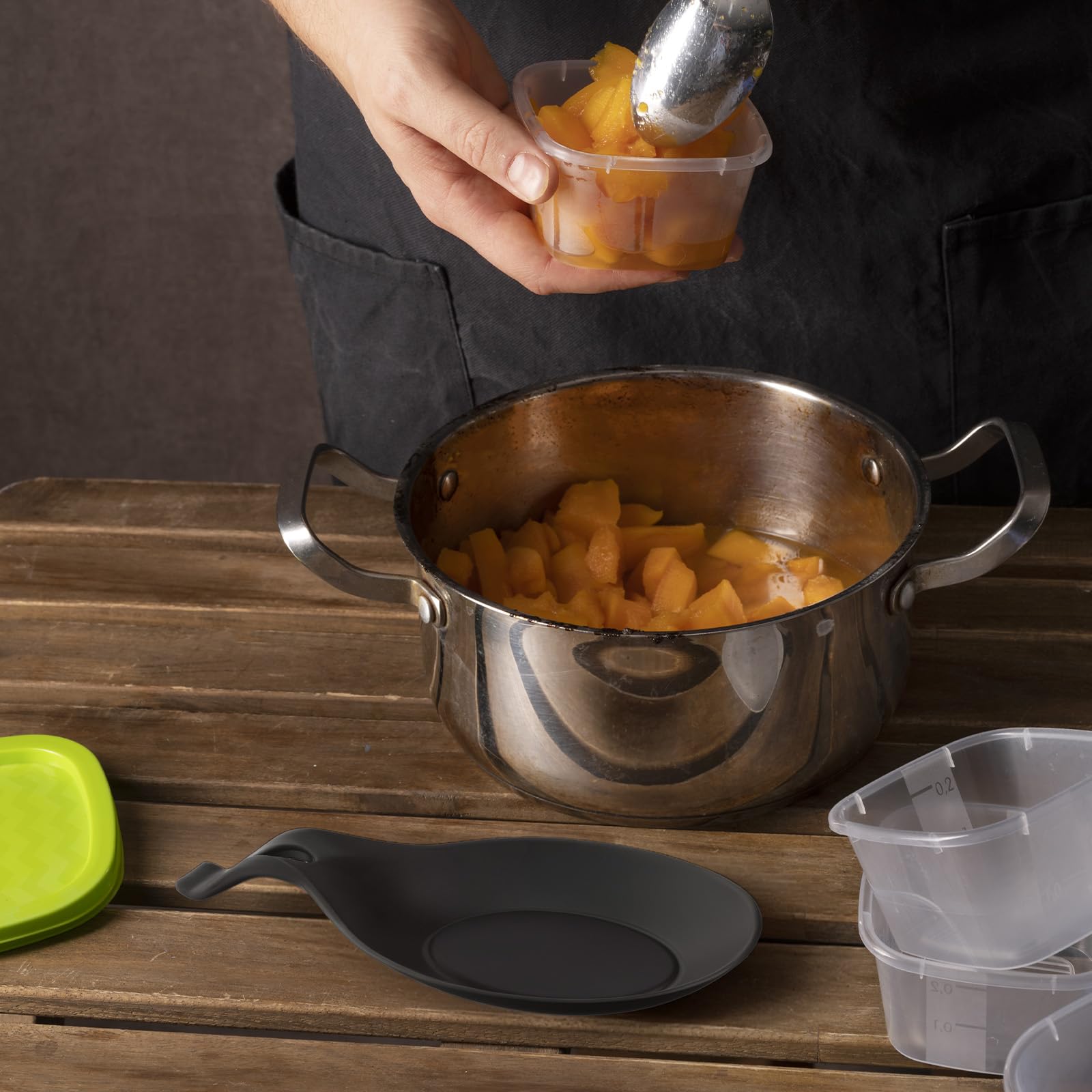 Support de cuillère en silicone 2 pièces résistant à la chaleur réutilisable