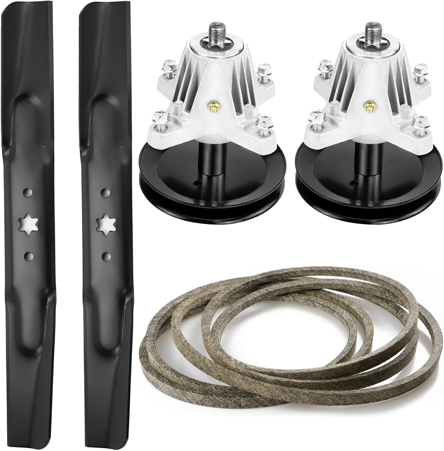 42 Inch Deck Rebuild Kit Replace for Huskee LT4200, Fit for Craftsman T1000 T110 T1400 T1200 T100, for Troy Bilt TB42 TB2246, with 2 Spindles 618-06991 918-06991, 2 Blades 742-04308, 1 Belt 954-04060