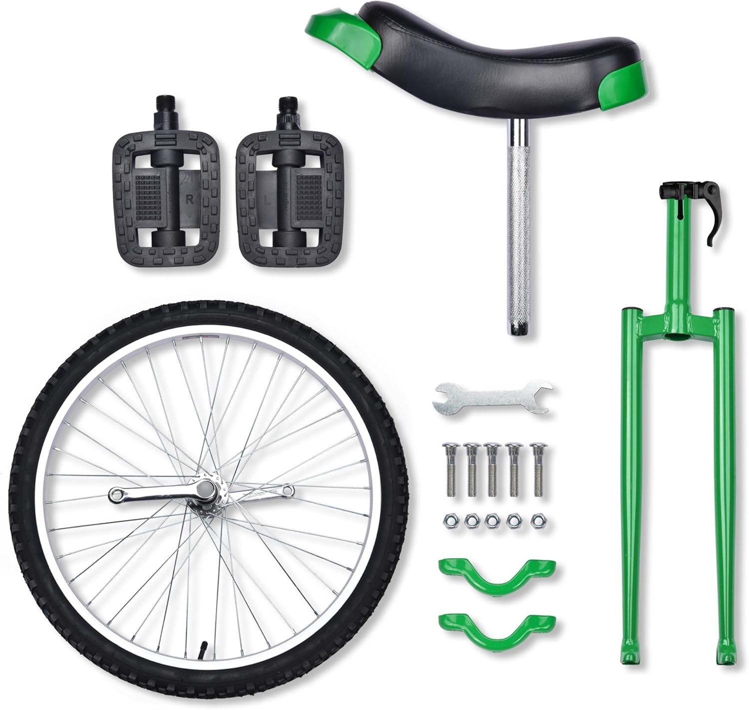 WinSpin 24" Inch Wheel Unicycle Leakproof Butyl Tire Wheel Cycling Outdoor Sports Fitness Exercise Health Green