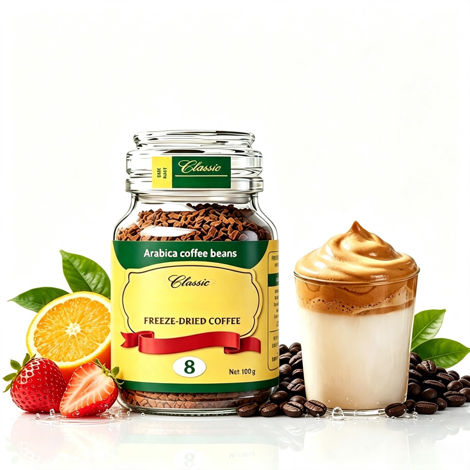 Caffè nero liofilizzato Classic No.8 Cold Brew, granuli grandi 100 g