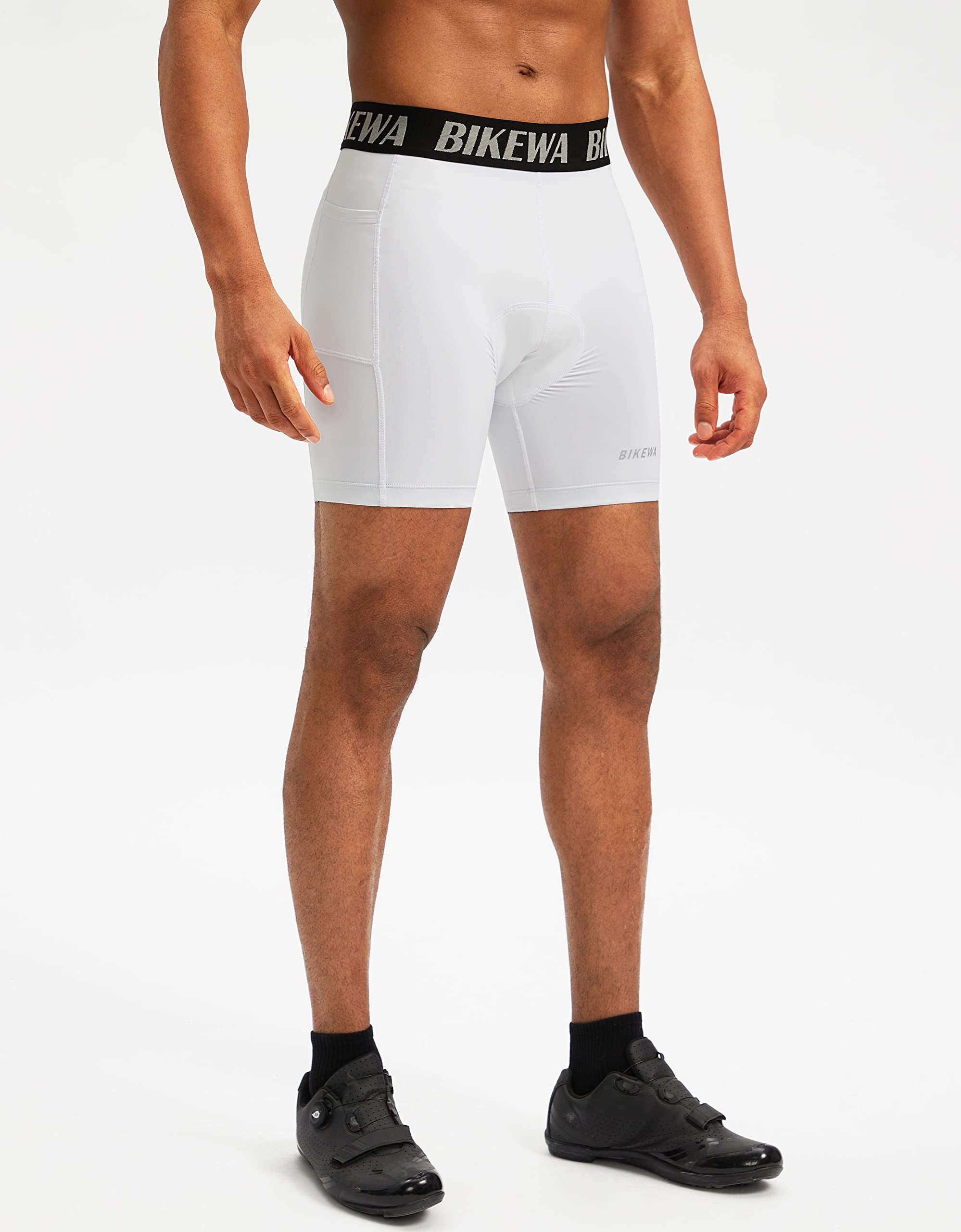 Pantaloncini da ciclismo imbottiti 4D da uomo, biancheria intima da ciclismo, imbottitura per bicicletta, tasche laterali