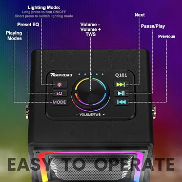 Bluetooth Speaker, 120W Peak Power Portable Speakers Wireless (Black)