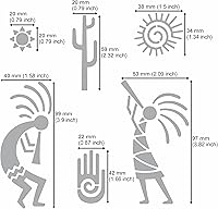 Vista 3 de Aleks Melnyk No.434 Plantilla de metal, deidad de fertilidad Kokopelli, diseños de petroglifos, plantilla pequeña, 1 unidad, plantilla para leña