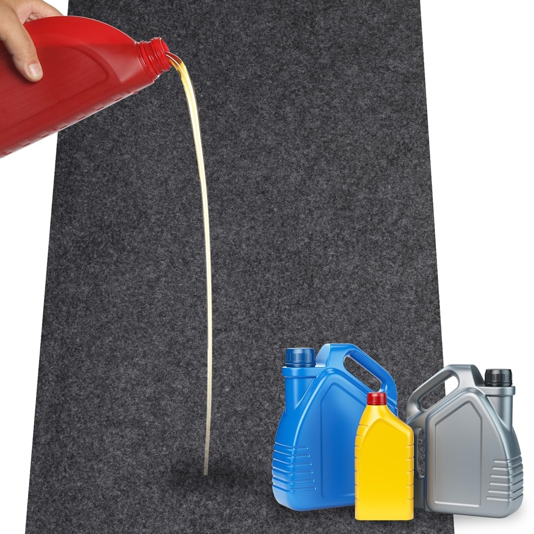 Almohadilla protectora para suelo a prueba de derrames, 6.6 x 7.6 pies, tapete absorbente de derrames de aceite con respaldo impermeable, almohadilla de aceite reutilizable antideslizante, tapete de