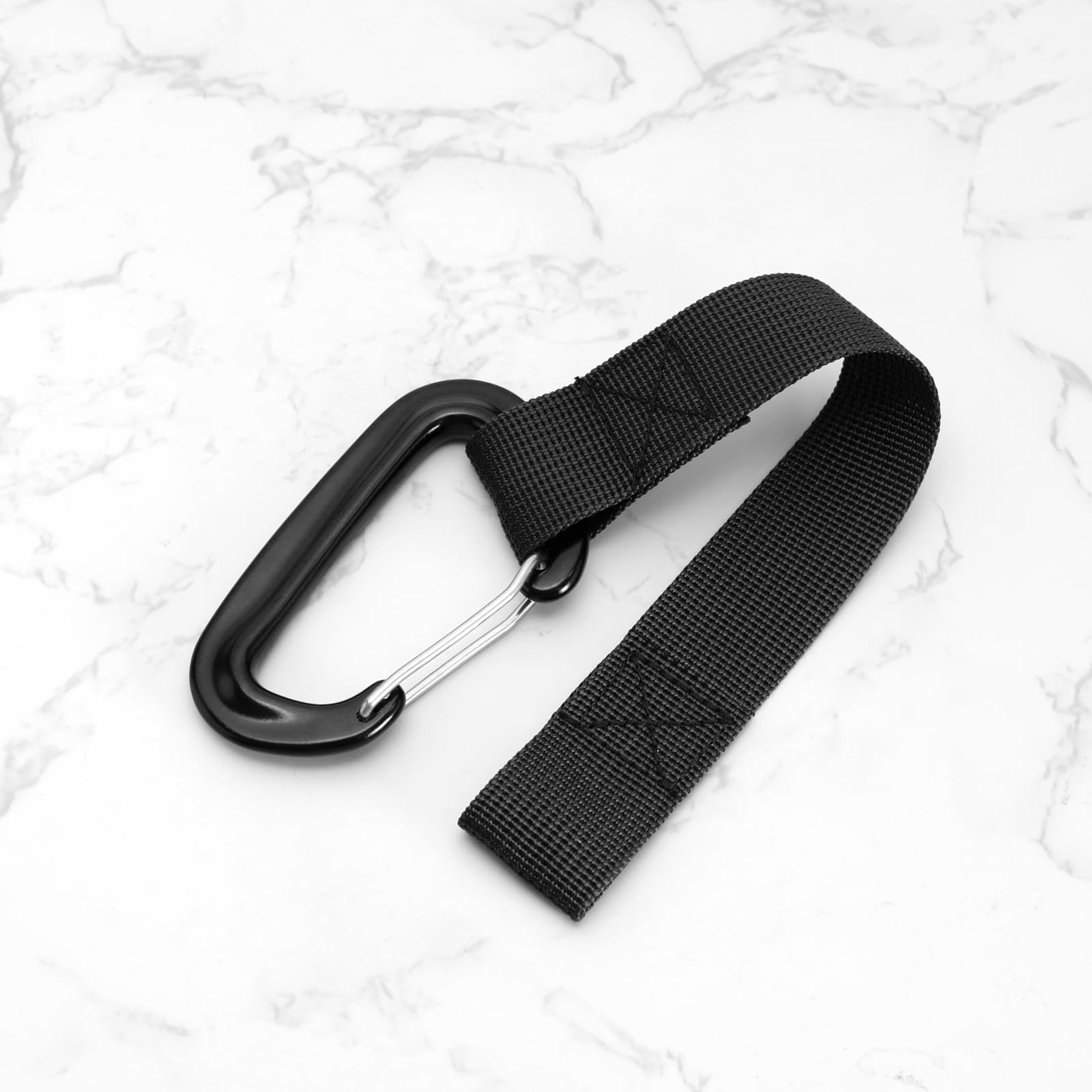 SG Store Sangle en Nylon avec Mousqueton de Style d'escalade Mousqueton d'escalade Mousqueton de Verrouillage Mousqueton en Aluminium à Verrouillage Automatique, Noir
