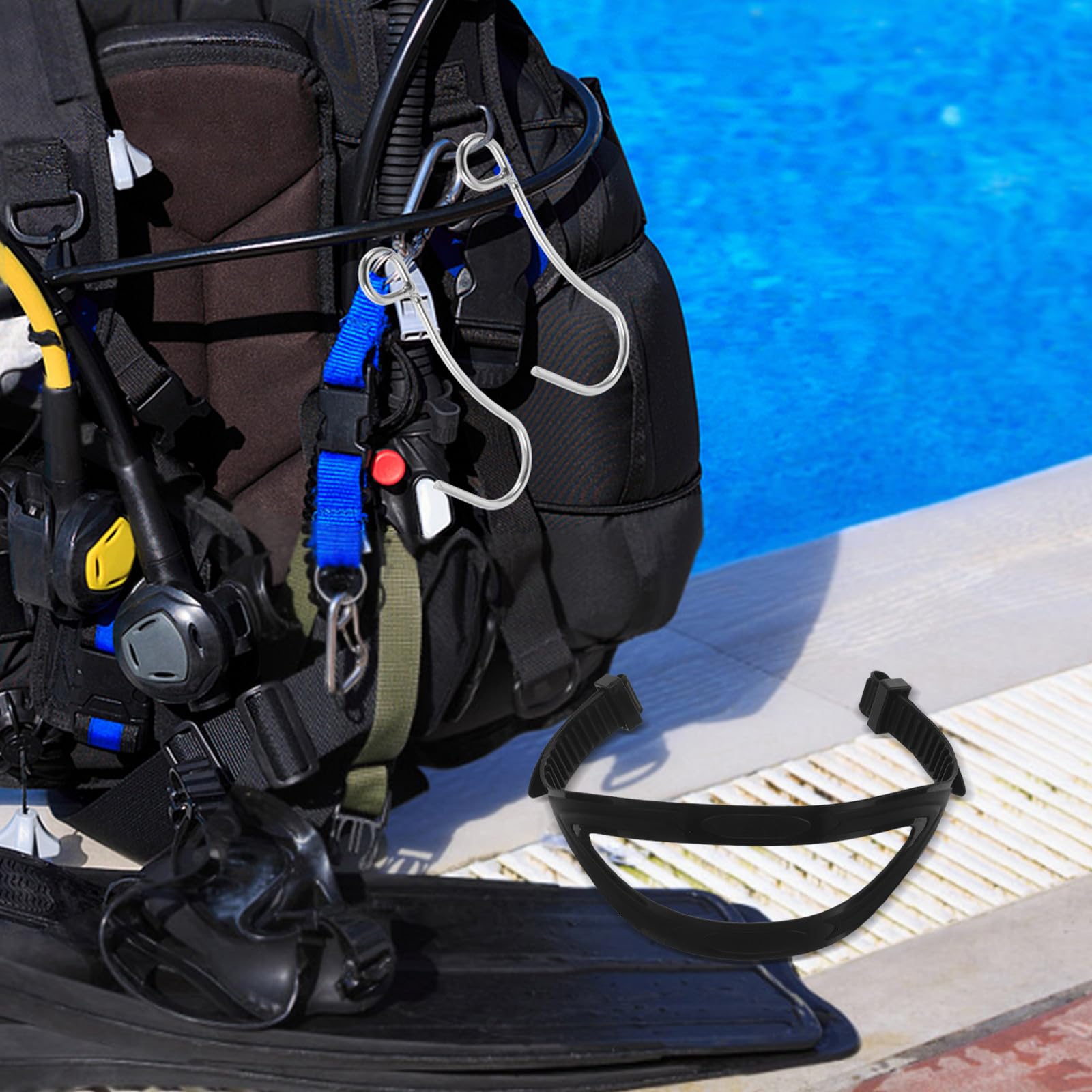 2 cinturini di ricambio per maschera subacquea - Cinturino in silicone per maschera da sub - Fascia per la testa per attrezzatura da snorkeling e per uomo e donna
