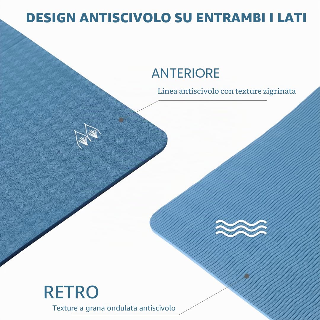 Good Nite Tappetino da yoga pieghevole, antiscivolo, portatile, pieghevole, leggero, per ginnastica, pilates, sport, viaggi, yoga, 183 x 61 x 0,6 cm
