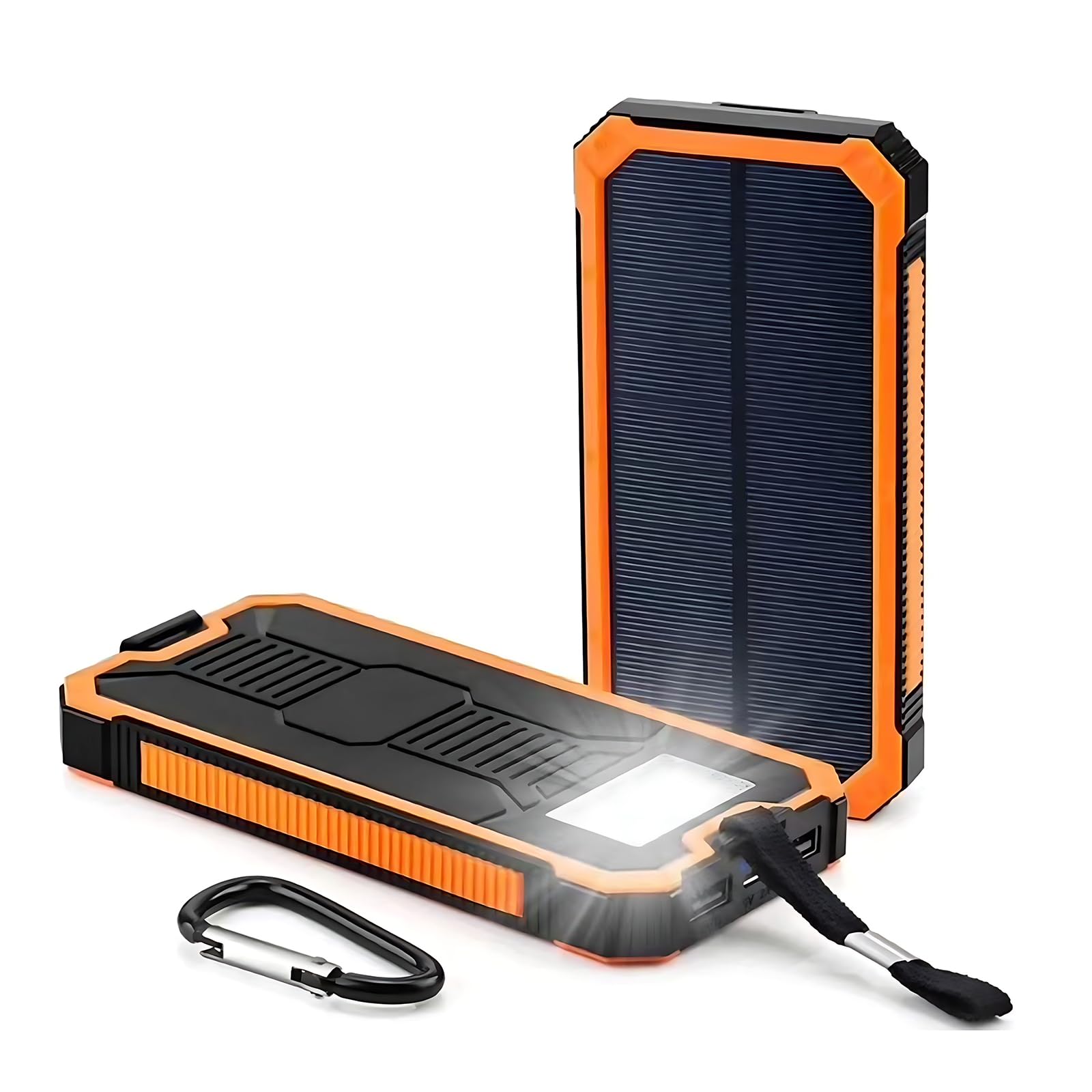 Chargeur Solaire 20000mAh avec Deux Ports USB et Lumière LED,Téléphone Solaire Powerbank Portable pour Smartphones, Tablette, Outdoor Camping