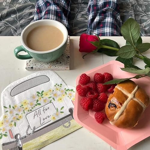 Miniatura 6 de Talking Tables We Heart - Platos desechables hexagonales mate pequeños, 12 unidades, para una fiesta de cumpleaños o celebración, multicolor