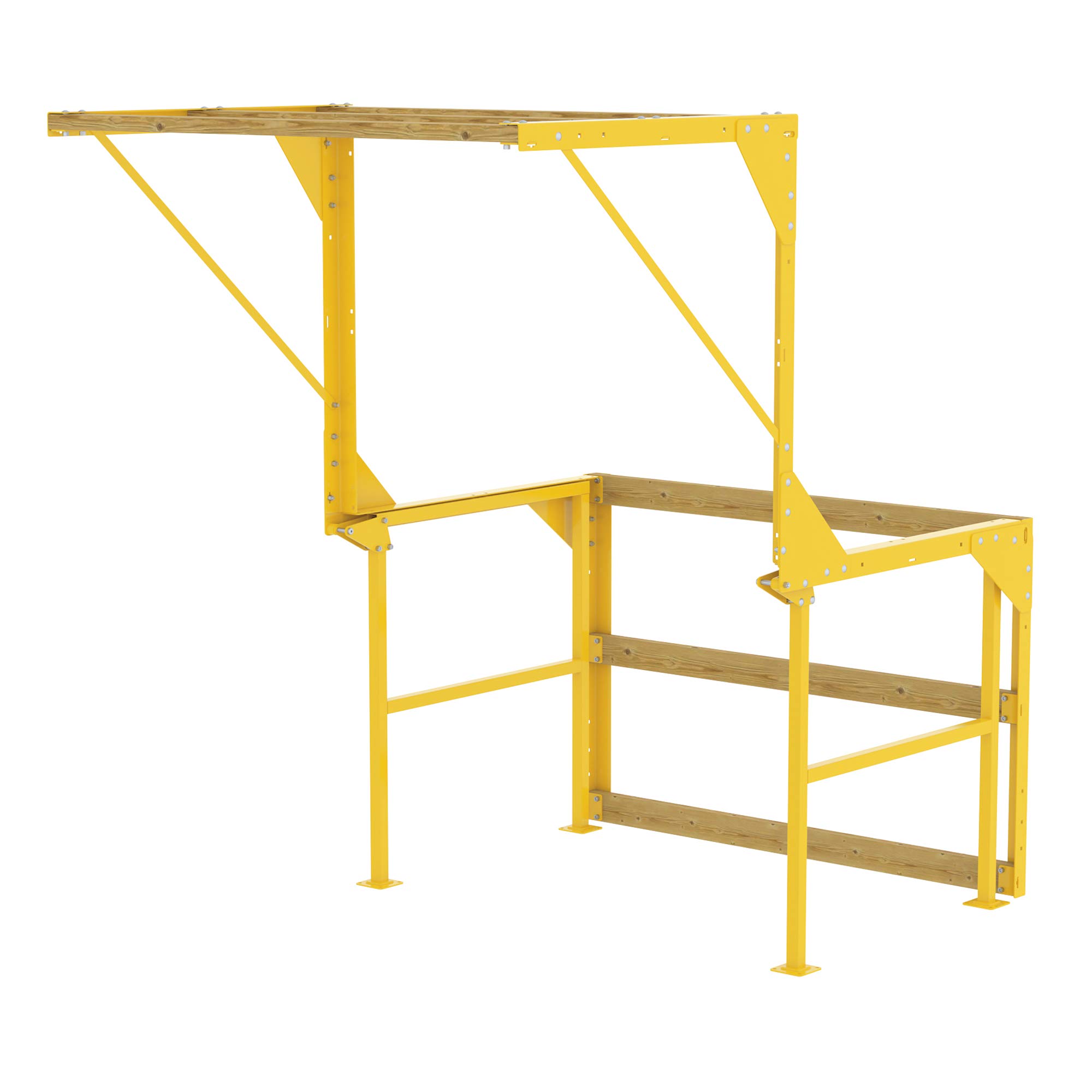 Vestil MEZZ-KD-88T-93D Steel Mezzanine Safety Gate Knockdown 87-3/16 In x 96 In x 87-9/16 In Yellow