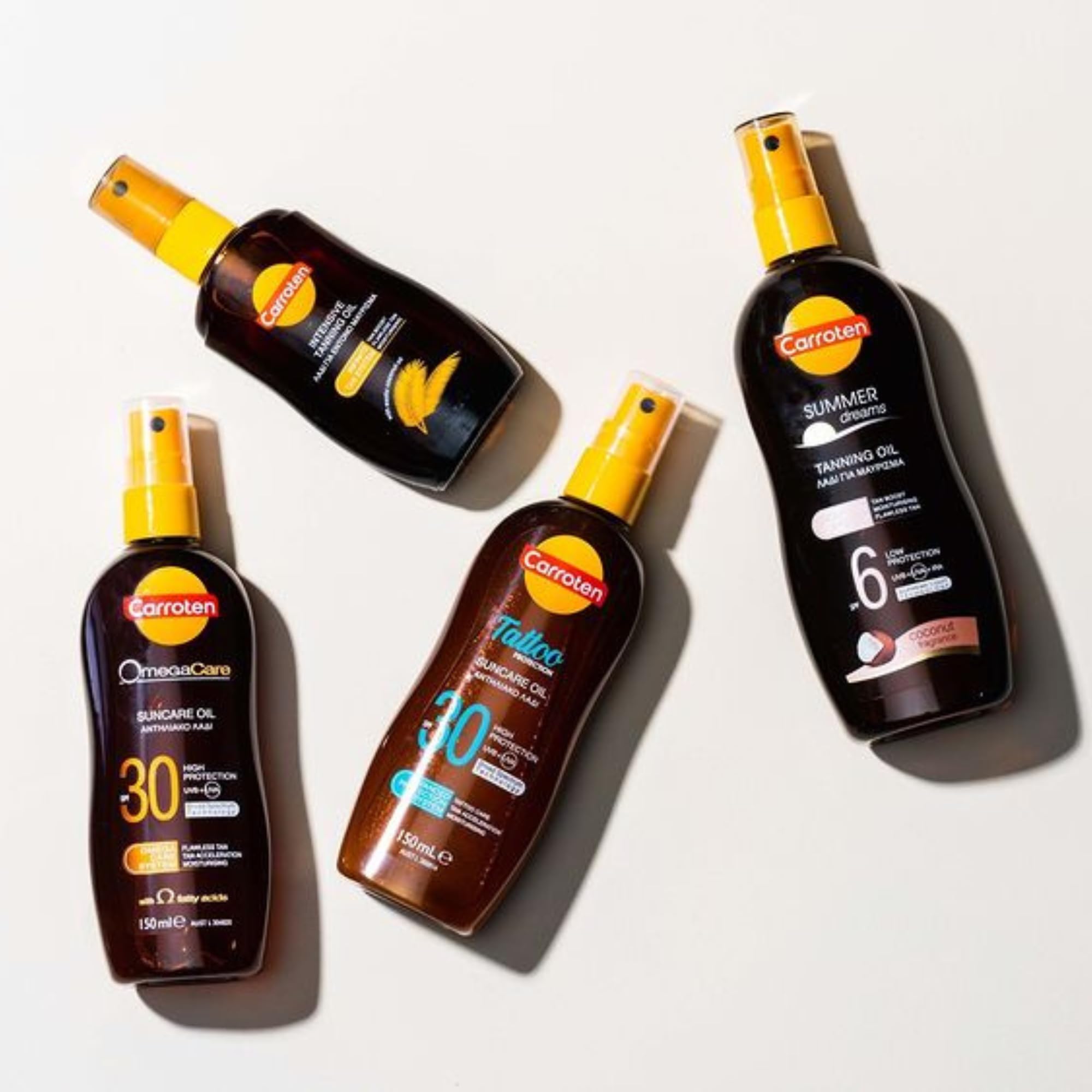 Carroten OmegaCare Tanning Oil SPF 30, 150 ml - Acceleratore di abbronzatura con acidi grassi omega - Olio abbronzante spray con protezione solare - Olio solare per un'abbronzatura veloce